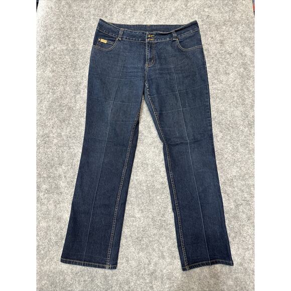 Fubu Women's Straight Leg Jeans Size 15/16 Blue Dark Denim - Picture 1 of 10